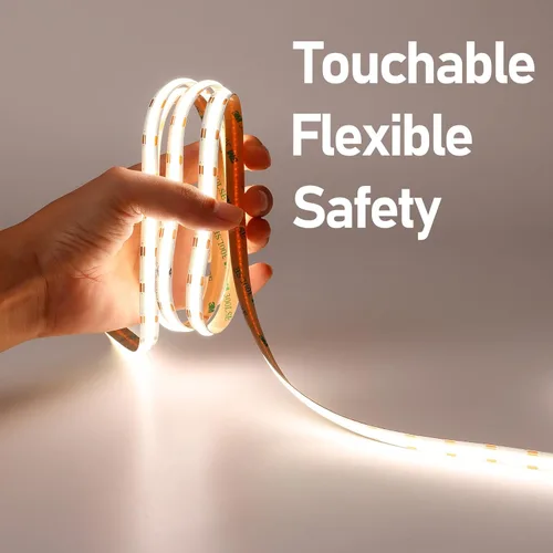 Miniatura 7 de GOMING Tira LED COB CCT de 24V 10M (32.8 pies) 2700K-6500K blanco sintonizable 624LED/M CRI 93+ flexible IP20 no impermeable, cinta de luces LED