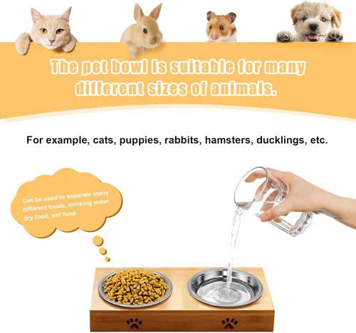 Miniatura 6 de Cuenco de Acero Inoxidable para Gatos - Cuencos de Comida para Gatos Poco Profundos y Anchos, Platos para Gatitos de Metal Aptos para Bigotes