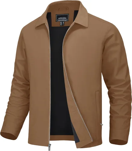 Miniatura 17 de MAGNIVIT Chaquetas ligeras para hombre, cortavientos ligeros, con cremallera completa, elegante, abrigo de golf, negocios, trabajo, vestido casual