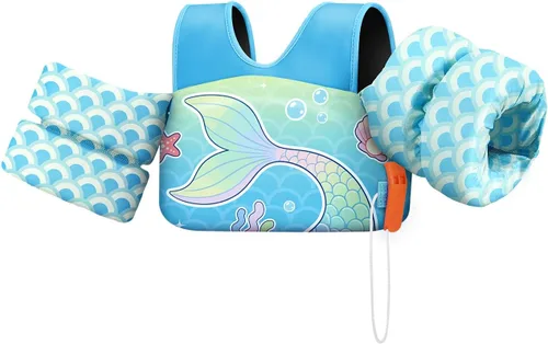 Miniatura 10 de HeySplash Swim Vest for Kids, Toddler Pool Floaties 10-20-30-50-66 Lbs, Baby Arm Floaties with Adjustable Strap, Swim Jacket Water Wing Arm Band