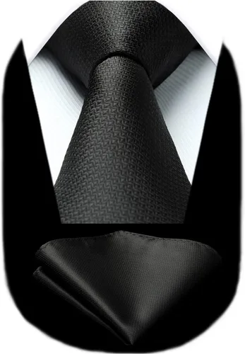 Miniatura 109 de HISDERN Conjunto de corbata a cuadros a cuadros pañuelo tejido clásico formal para hombre corbata y bolsillo cuadrado