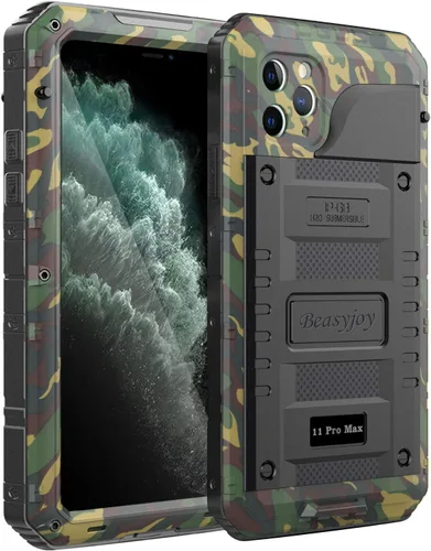 Miniatura 18 de Beasyjoy Funda impermeable para iPhone 14 Pro Max, funda de metal resistente con protector de pantalla integrado, protección de cuerpo completo