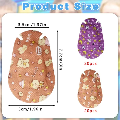 Miniatura 2 de 40 parches para ojos para niños, parches para los ojos para niños, parches adhesivos para los ojos para niños con ojo perezoso, algodón que bloquea