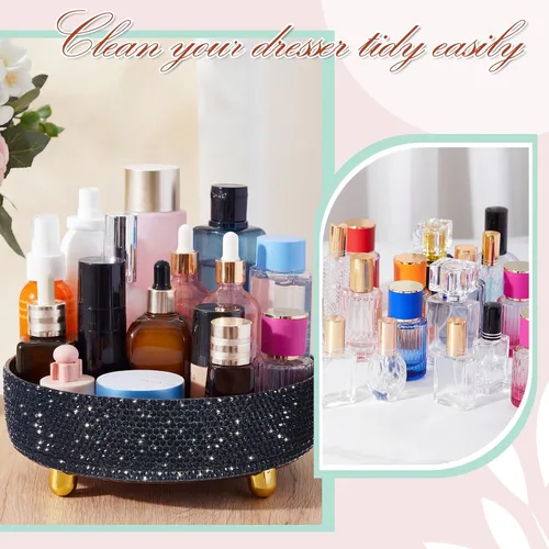 Miniatura 4 de Honeydak Organizador de maquillaje de perfume negro brillante para el Día de la Madre, regalos para el Día de la Enfermería para mujeres