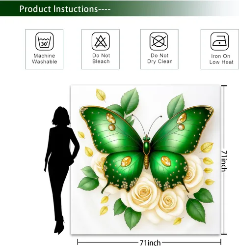 Miniatura 5 de Cortina de ducha de mariposas Dreamrflove, 1 unidad de cortinas de ducha de mariposas para baño, cortina de ducha floral de mariposas verde, cortina
