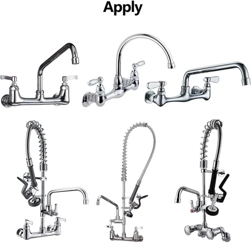 Miniatura 7 de Kit de instalación de grifo comercial, kit de instalación de montaje en pared para montaje en pared, grifo de fregadero de cocina comercial, juego