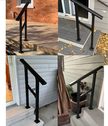 Miniatura 6 de Barandillas de mano para escalones al aire libre, pasamanos de escalera de 2 escalones y barandilla de escalera interior, barandillas Metty Metal