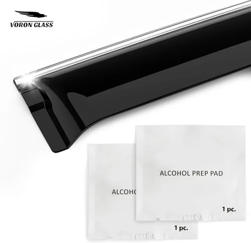 Miniatura 7 de Voron Glass - Cinta adhesiva de borde cromado, protectores de lluvia extra duraderos para Ford Edge 2015-2024, deflectores de ventana, viseras