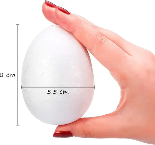 Miniatura 2 de Zonon 15 huevos de espuma para manualidades, 3.15 x 2.17 pulgadas, huevos de espuma de poliestireno blanco para Halloween, Pascua, manualidades