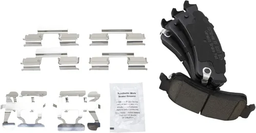 Miniatura 3 de TRQ Kit de pastillas de freno trasero y rotor de cerámica con revestimiento en G de alta calidad, ranurado X perforado, compatible con 02 Cadillac