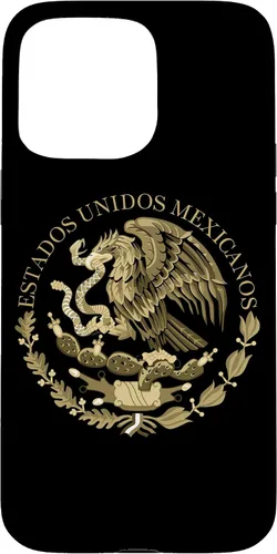 Miniatura 30 de iPhone 12 Pro Max Bandera de México sello del escudo de armas en caso sepia