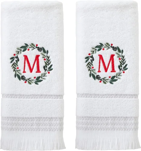 Miniatura 41 de SKL Home Toalla de baño casual con monograma, S, 28 x 54 pulgadas, color blanco