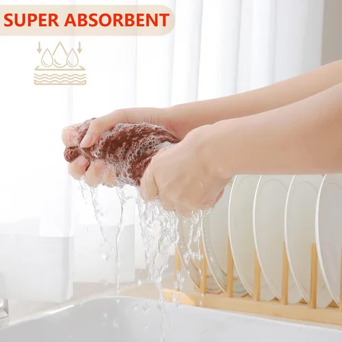 Miniatura 12 de Homaxy Trapos de cocina de 100% algodón, tejido de punto gofre, ultrasuaves, absorbentes y de secado rápido, 12 x 12 pulgadas, paquete de 6, blanco