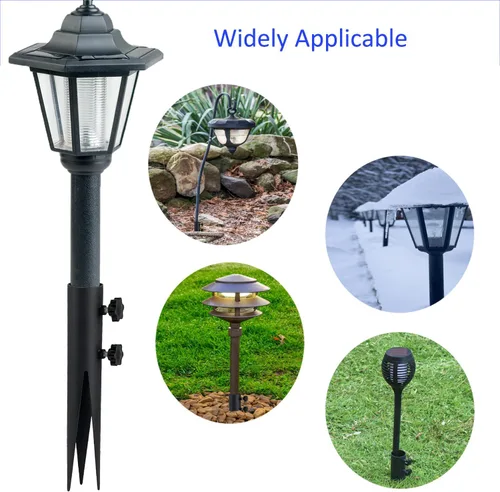 Miniatura 7 de 4 estacas de acero para antorchas, estacas de jardín para luces al aire libre, estacas de repuesto de metal para luces solares y antorchas de llama