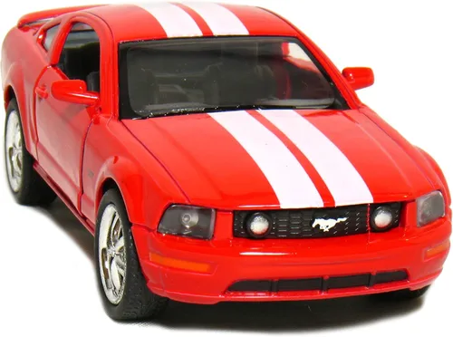 Miniatura 4 de KiNSMART - Maqueta de coche, modelo Ford Mustang GT (escala 1:38), 5" de metal fundido a presión (color rojo carrera)