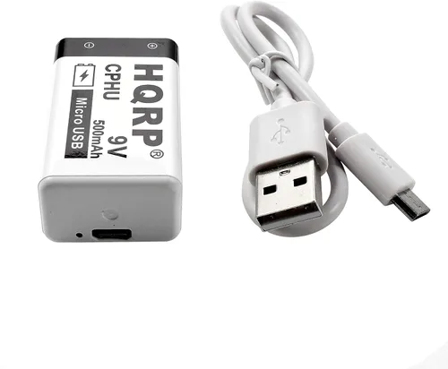 Miniatura 5 de HQRP Paquete de 2 baterías recargables USB de iones de litio de 9 V, alta capacidad, 500 mAh, 9 voltios, carga rápida de 1.5 H, 800 ciclos con cable