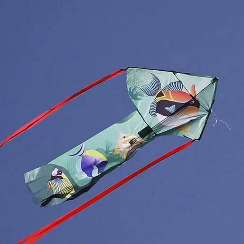 Miniatura 4 de WindNSun Breezyfliers - Cometa Delta de peces tropicales Ripstop de poliéster, 42 pulgadas