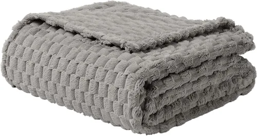 Miniatura 17 de FY FIBER HOUSE Manta de Vellón para Sofá 300GMS Súper Suave de Felpa Difusa Mantas y Cobijas para Sofá Cama Oficina, 40x50 Pulgadas, Beige