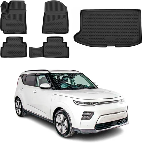 Miniatura 15 de OMAC Alfombrillas de piso para Kia Soul EV 2015-2019, alfombrillas para automóvil para todo clima, 3D, ajuste personalizado, alfombrilla de goma