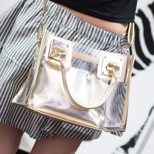 Miniatura 6 de Bolso bandolera transparente para mujer, bolso de mano de moda de diseñador 2 en 1