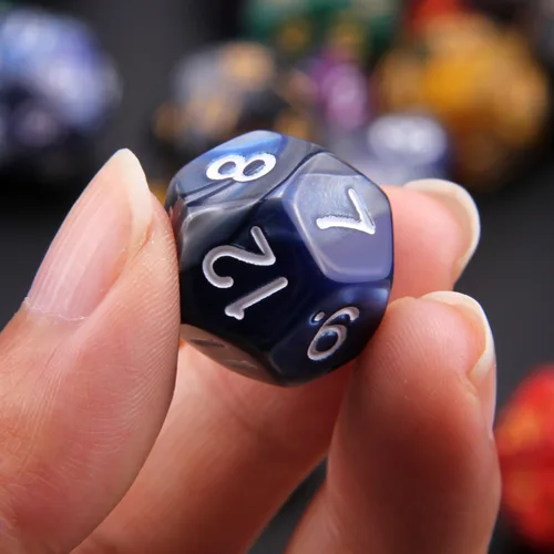 Miniatura 3 de 7 juegos (49 piezas) Juego de dados poliédricos para Calabozos y Dragones/RPG, juego completo de dados D&D/DND (D20, D12, D8, D6, D4 y 2×D10