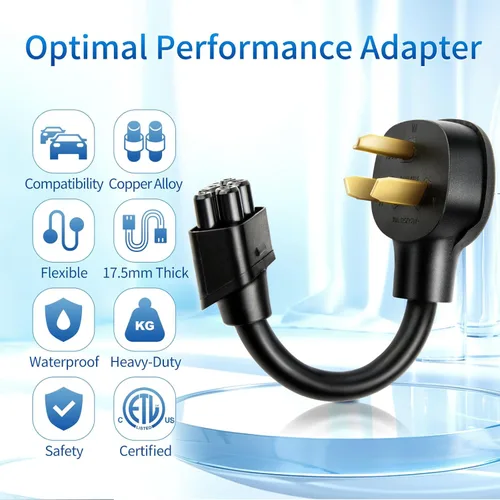 Miniatura 5 de Adaptador NEMA 10-30 para conector móvil Tesla Gen 2, adaptador de cargador EV de salida de secadora de 240 V 24 A, carga de nivel 2 de alta