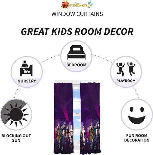 Miniatura 2 de Franco - Juego de cortinas con alzapaños para ventanas de habitación infantil