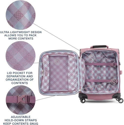 Miniatura 74 de Travelpro Maxlite 5 - Juego de 2 piezas de equipaje de mano de tela, expandibles con 4 ruedas giratorias, bolso blando para debajo del asiento, Negro