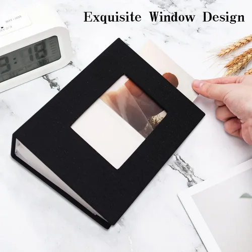 Miniatura 3 de Vienrose - Álbum de fotos de 4 x 6 pulgadas, 100 páginas, cubierta de lino con ventana frontal, para bebés, bodas, familias, niños y aniversarios