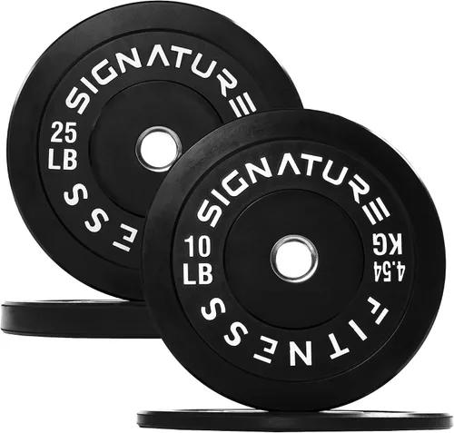 Miniatura 34 de Juego de placas olímpicas de amortiguación Fitvids, placas de peso de 2" para entrenamiento de fuerza y levantamiento de pesas, París o juego