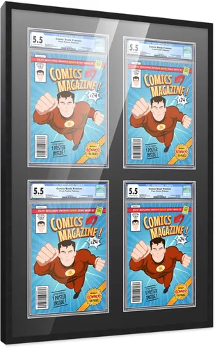 Miniatura 136 de Marco de cómic con paspartú para 8 CGC, CBCS o PGX Graded Comics - Marco de cómic blanco para cómics de 8.125 x 13 pulgadas Marco blanco