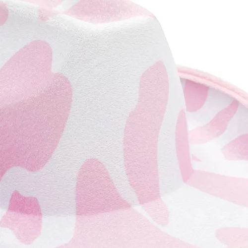 Miniatura 6 de Zodaca Sombreros de vaquero para mujeres y hombres, talla única, sombrero de vaquera con estampado de vaca rosa, espuma EVA suave y terciopelo