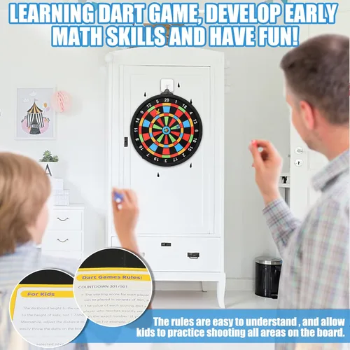 Miniatura 3 de Tablero magnético de dardos con 12 dardos, juguetes para niños de 8 a 12 años, juegos seguros para interiores y exteriores para niños de 8 a 12