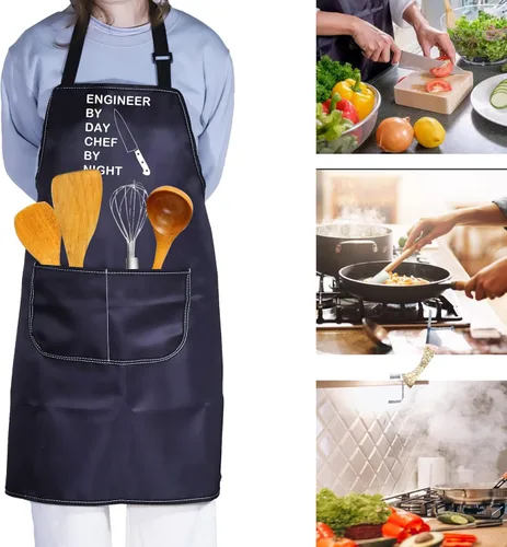 Miniatura 6 de PXTIDY Divertido ingeniero regalo delantal de cocina amante de la cocina regalo ingeniero por día chef por noche cocinero