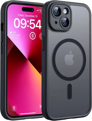 TOCOL Funda para iPhone 13, protección completa de la cámara, compatible con Magsafe, protección contra caídas, funda magnética translúcida mate