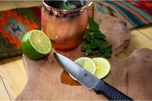 Miniatura 5 de Spyderco Cuchillo utilitario de cocina ligero con hoja de acero inoxidable MBS-26 y mango de plástico de polipropileno Negro