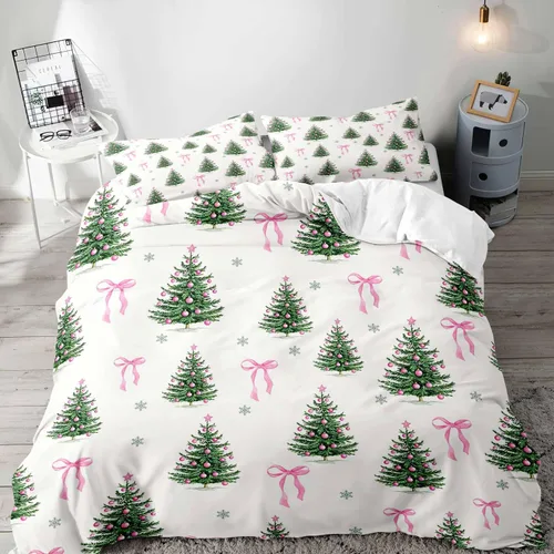 Miniatura 27 de LUVIVIHOME Juego de 3 Piezas de Funda de Edredón de Navidad Tamaño Queen, Juegos de Ropa de Cama, Funda de Edredón a Cuadros Búfalo Negro y Rojo