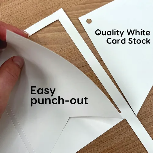 Miniatura 6 de 80 banderas de papel para bricolaje, banderines blancos, grandes (3.75 x 5 pulgadas), banderines en blanco hechos en Estados Unidos