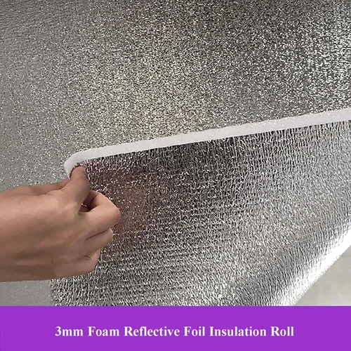 Miniatura 7 de Rollo de aislamiento de lámina reflectante, escudo térmico de aluminio de doble cara, núcleo de espuma de 0.118 in, barrera térmica