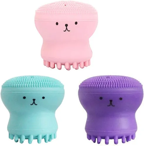 Miniatura 9 de Cute Little Octopus - Cepillo de limpieza facial de silicona para limpieza profunda, exfoliación, removedor de maquillaje, masaje (1 unidad, verde)
