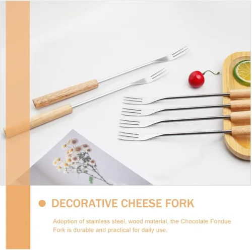 Miniatura 7 de STOBAZA 6 tenedores de fondue de acero inoxidable de 10.2 pulgadas, palitos de fondue de queso, utensilios de cocina, tenedores de alimentos
