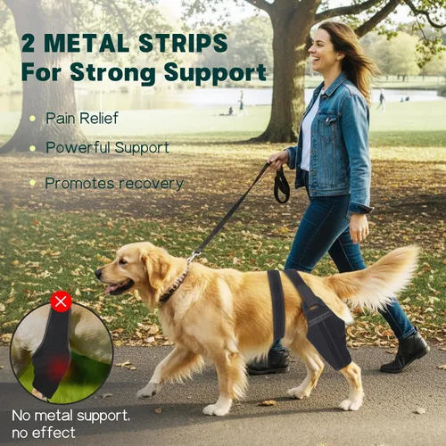 Miniatura 2 de Rodillera para perro para pierna trasera desgarrada del ligamento cruzado anterior – Soporte de pierna de perro para pierna trasera con 2 Pierna