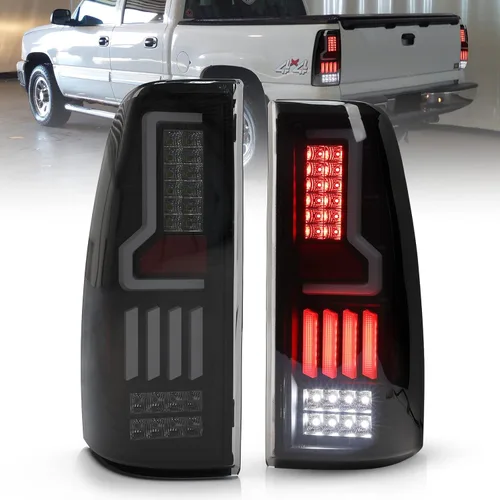 Miniatura 9 de Luces traseras LED para Chevrolet Silverado 1500 2500 3500, 99-02 GMC Sierra 1999-2006, repuesto de 1 par de lentes transparentes