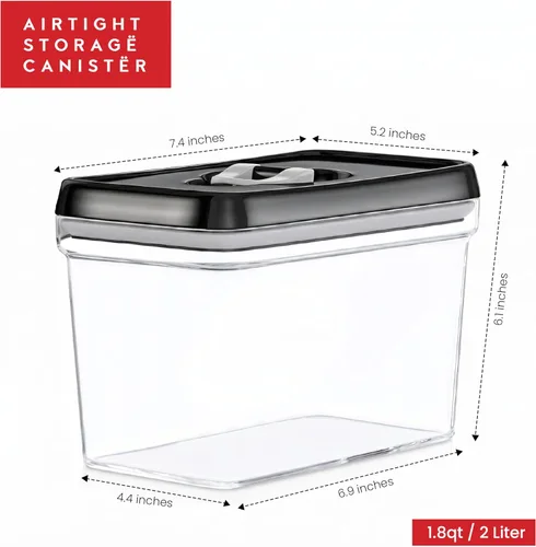 Miniatura 6 de DWËLLZA KITCHEN Recipientes herméticos para almacenamiento de alimentos – Recipiente de cocina para aperitivos de despensa, suministros para 03