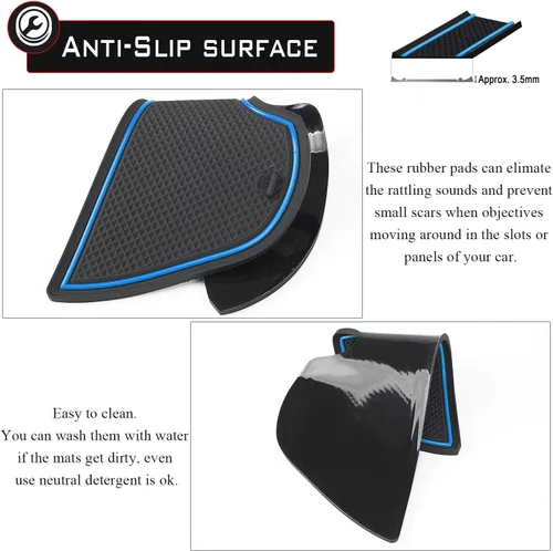 Miniatura 6 de Auovo Alfombrillas antipolvo para Toyota Highlander Accesorios 2019 2018 2017 2016 2015 2014 Alfombrillas de posavasos con inserto para portavasos