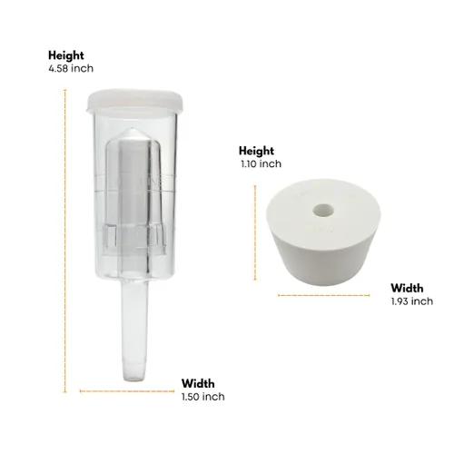 Miniatura 3 de FastRack Fermonster de boca ancha de PET de 3 galones con tapa hermética, tapón perforado #10 y esclusa de aire de doble burbuja, sin BPA, grado