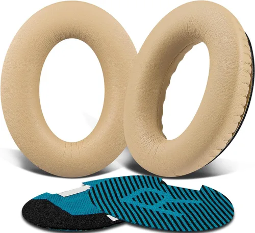 SoloWIT Almohadillas de cuero con proteína para auriculares Bose, almohadillas de repuesto para auriculares Bose QuietComfort 15 QC15 QC25 QC2