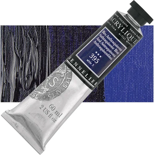 Miniatura 2 de Sennelier Extra-Fine Artists' Acrílico, 2.0 fl oz, Anthraquinone Blue S5, 2.02 Fl Oz (Paquete de 1)
