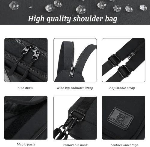 Miniatura 6 de MYHOZEE - Bolsa para colgarse, mochila con bandolera, bolso - 2 en 1 de nailon con bolsillo para pañales con toallitas, bolsillo para botella
