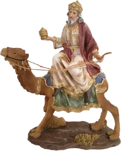 Miniatura 7 de Estatuilla grande de 12 pulgadas, juego de 11 piezas de construcción de resina de fibra de vidrio, belén de Navidad pintado a mano con hombres